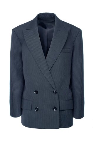 “Striped wool jacket” Двубортный жакет из шерсти. (2)