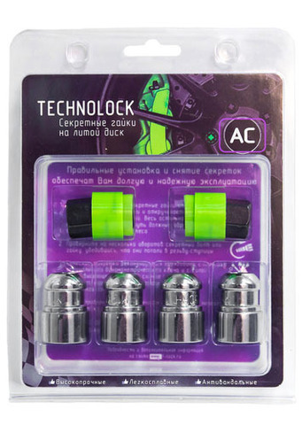 Готовый набор из колёсных гаек М12x1.5 и комплекта секреткок TECHNOLOCK AC