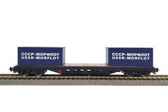 Стартовый набор Тепловоз M62 + 3 грузовых вагона, рельсы на подложке. СЖД/РЖД, Эпоха IV-VI