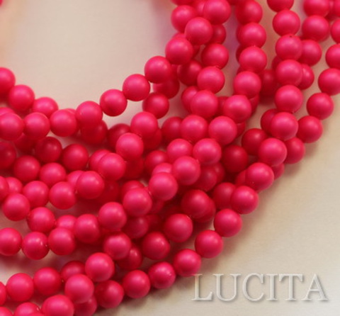 5810 Хрустальный жемчуг Сваровски Crystal Neon Pink круглый 4 мм,  10 штук