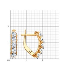 027928 - Серьги-дорожки из золота 585 пробы с фианитами