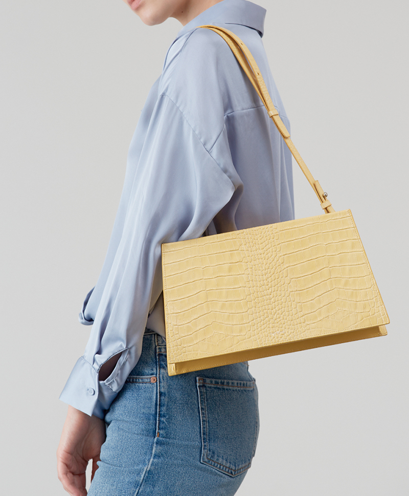 Ремень плечевой на карабинах Vintage Yellow