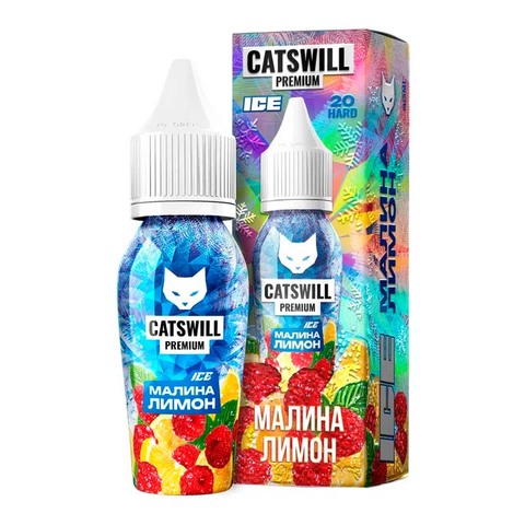 Жидкость CATSWILL PREMIUM ICE Salt 2% STRONG 30 ml - МАЛИНА ЛИМОН