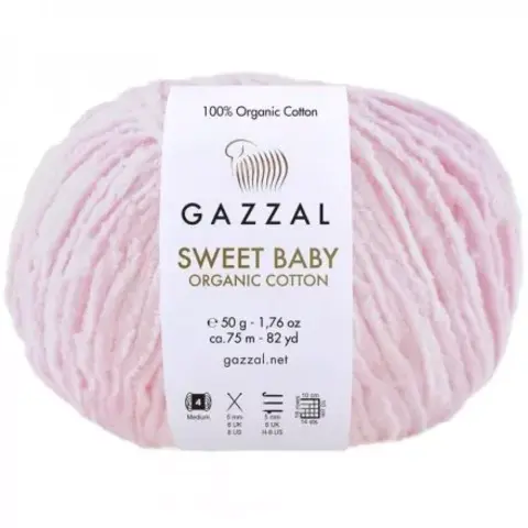 Пряжа Gazzal Sweet Baby Organic Cotton 2613 розовый