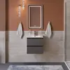 BelBagno KRAFT 39-500/390-2C-SO-GSO База под раковину подвесная с фрезерованными ручк. по всей дл. фасада с 2 выкатн. ящ.,Темно-Серый Мат.,500x395x500