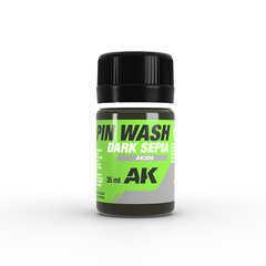 AK Interactive Dark Sepia Pin Wash, 35мл