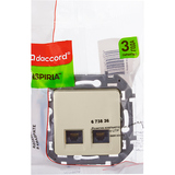 Розетка компьютерная двойная RJ45 категория 5e UTP - Legrand Inspiria - слоновая кость — фото 2