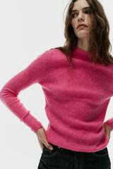 ZARA СВИТЕР В РУБЧИК, ЦВЕТ ФУКСИИ