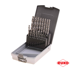 Набор сверл по металлу 1-10мм 19шт DIN338 HSS-G 118° (пл. кейс) Ruko 214214RO