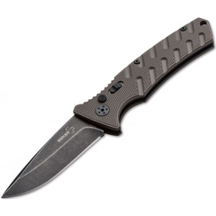 Фото Автоматический складной нож Boker Plus Strike Spearpoint, сталь AUS-8 с покрытием, рукоять алюминий, Coyote