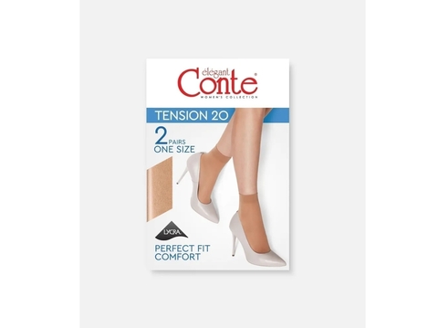 Носки женские 20 Den Tension (2 пары) Lycra кор. р. 23-25 Shade