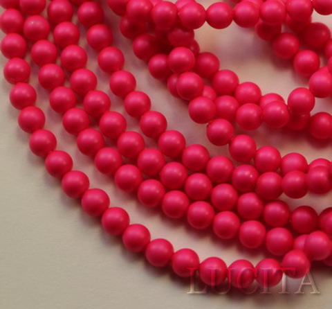 5810 Хрустальный жемчуг Сваровски Crystal Neon Pink круглый 4 мм,  10 штук