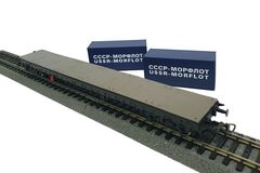 Стартовый набор Тепловоз M62 + 3 грузовых вагона, рельсы на подложке. СЖД/РЖД, Эпоха IV-VI
