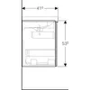 Geberit Acanto 500.615.01.2 Тумба под раковину, 74x53.5x41.6см, белый / ультраглянцевый лакированный, белый / глянцевое стекло