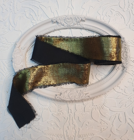 лента с потертостями и блеском ,4см , цвет черный, (1м)