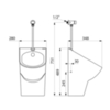 Delabie 133888 Керамический писсуар EASY-D с угловым краном TEMPOSOFT 2