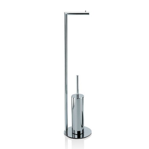 Decor Walther Straight 0506100 Стойка с держателем туалетной бумаги и ёршиком, цвет: хром
