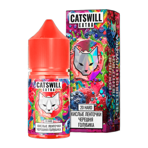 Жидкость CATSWILL EXTRA Salt 2% HARD 30 ml - Кислые ленточки Черешня Голубика