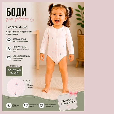 Боди хлопок д (56-80) 260815-R1505