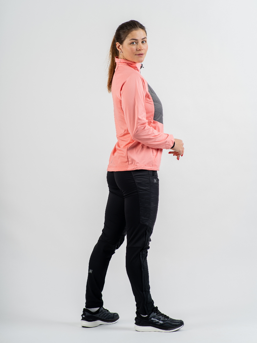 Женская лыжная куртка Noname Hybrid 24 WOS salmon rose-grey - 3