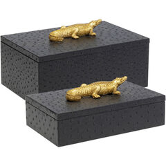 Шкатулка Crocodile «Крокодил» (2 шт), Чёрный