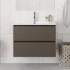 BelBagno UNO-900-2C-SO-СO База под раковину подвесная с фрезерованными ручками по всей длине фасада с двумя выкатн. ящ., Бежевый матовый, 900x455x608