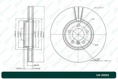 Диск тормозной G-brake  GR-20332