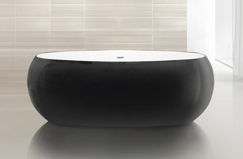 BelBagno BB18-NERO/BIA Отдельностоящая акриловая ванна, 180x90, цвет: чёрный