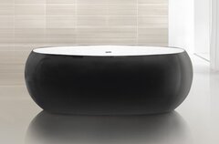 BelBagno BB18-NERO/BIA Отдельностоящая акриловая ванна, 180x90, цвет: чёрный фото