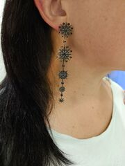 Серьги FIVE STARS с черными кристаллами в черном родии в стиле Ko Jewelry