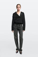 Massimo Dutti Джинсы прямого кроя с низкой посадкой, черный