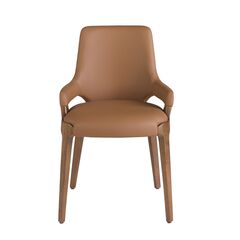 Стул 4136/CH20029 с обивкой из коричневой экокожи