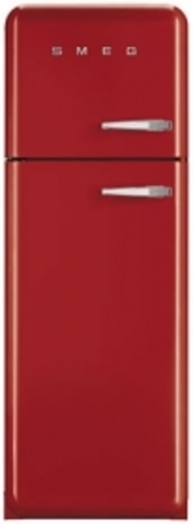 Красный холодильник c морозилкой вверху Smeg FAB30LRD6