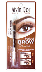 Alvin D`or P1-4 Дуэт для бровей двойной карандаш+Воск Brow Perfect (тон 01 Soft Black)