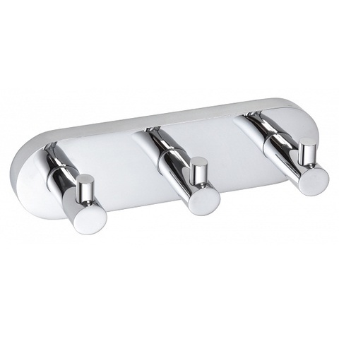 Bemeta Omega 104405232 Планка с 3-мя крючками, цвет: хром