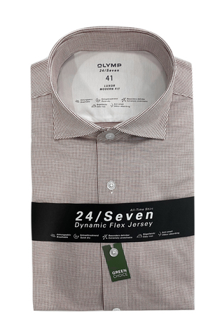 OLYMP LEVEL FIVE Modern FIT Сорочка трикотажная в мелкие квадраты