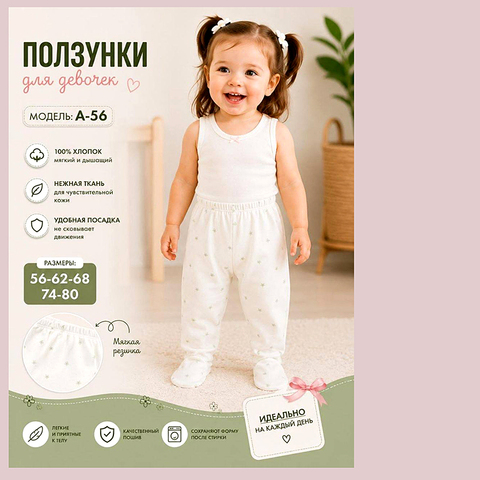 Ползунки хлопок д (56-80) 260815-R1512