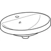 Geberit VariForm 500.712.01.2 Раковина встраиваемая в столешницу овальной формы, 50х45 см, с отв. под смеситель, с отв. перелива