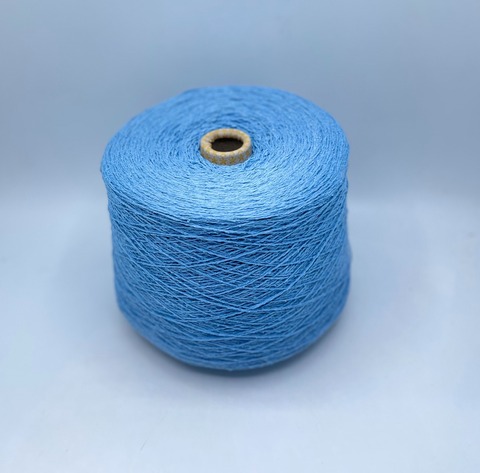 Бобинная пряжа (пр.Италия).art-Seta bourette 2/900 450/100гр, 100%Буретный шелк, цвет-Голубой, арт.34011