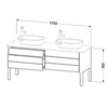 Duravit Luv LU9467B1717 Консоль из кварцевого камня с 2мя вырезами, 20x1788x595, цвет белый структурный