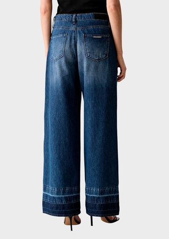 Джинсы KARL LAGERFELD Hem Detail Wide Denim Pants