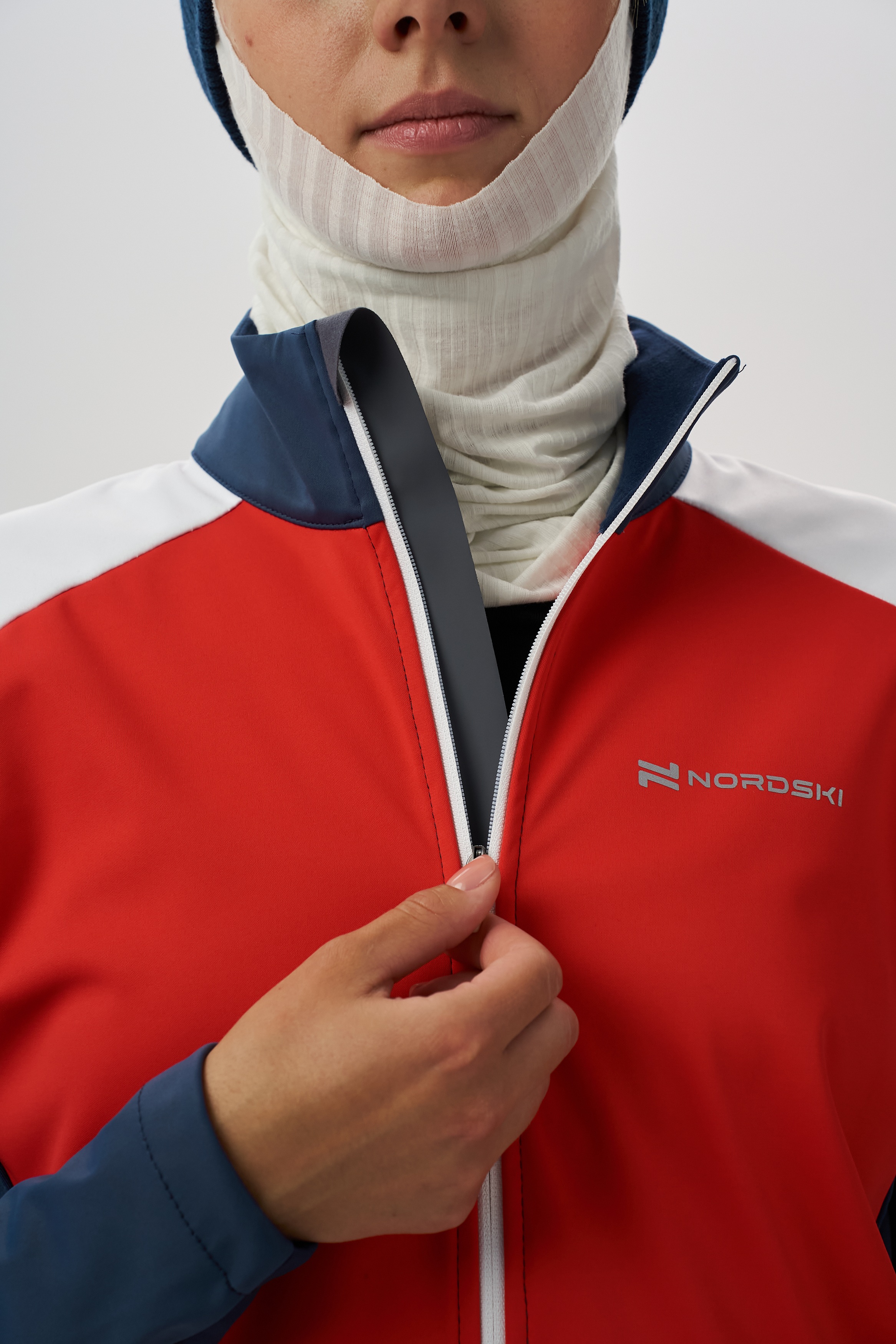Женская тренировочная лыжная куртка Nordski Pro 2.0 white-blue-red - 7