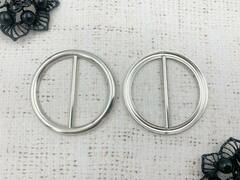Пряжка металл, d 4,7 см, внутренний d 4 см, никель