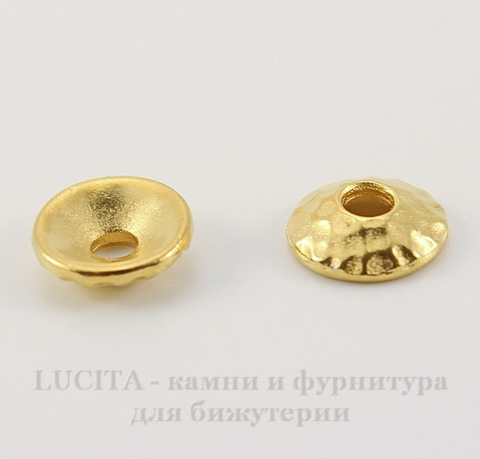 Шапочка для бусины TierraCast "Hammertone" (цвет-золото) 9х2,5 мм
