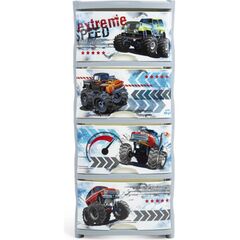 Комод детский 4 ящика, Play with Me Super Truck, 41х48х94.5 см, Lalababy, LA4719