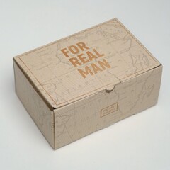 Коробка самосборная одиночная Прямоугольник, 15*22*10 см, «For Real Man», 1 шт.