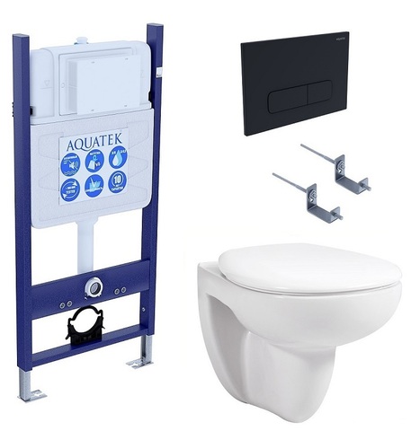 Aquatek Каир SET AQUATEK КАИР-14-017 Инсталляция с унитазом, цвет: белый
