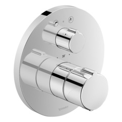 Duravit C.1 C15200018010 Смеситель термостатический для ванны скрытого монтажа (наружная часть круг) с запорным переключателем и клапаном, цвет: хром фото