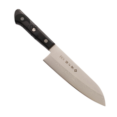 Фото Кухонный Шеф нож Сантоку Tojiro Western Knife F-331, сталь VG-10, рукоять стабилизированная древесина, черный
