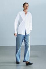 ZARA ГЛАДКАЯ РУБАШКА ИЗ ПОПЛИНА — ZW COLLECTION, БЕЛЫЙ